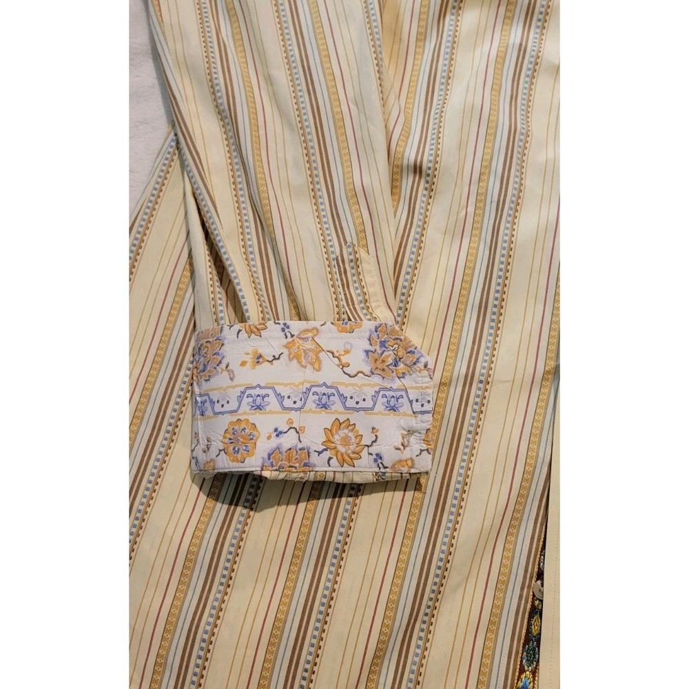 ROBERT GRAHAM MENS YELLOW STRIPED FLIP CUFF LONG SLEEVE BUTTONDOWN SIZE 2XLT - Picture 3 of 10